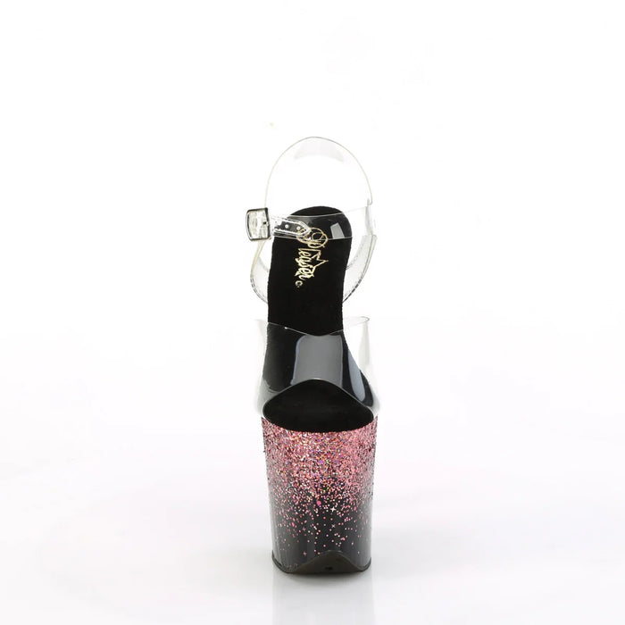 Tacones Pleaser FLAMINGO-808SS Transparente Negro Rosa