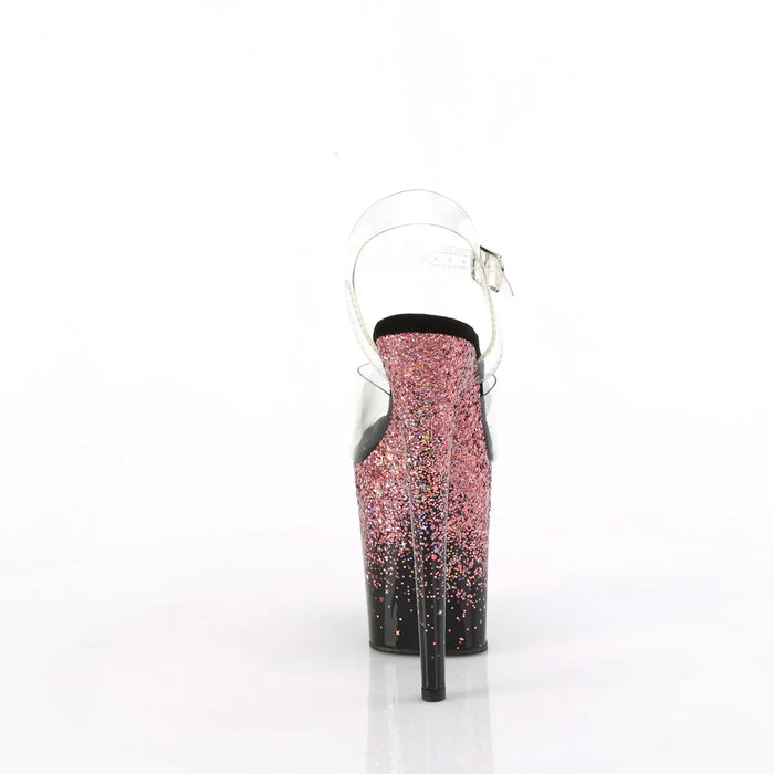 Tacones Pleaser FLAMINGO-808SS Transparente Negro Rosa