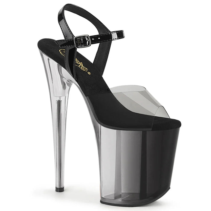 Tacones Pleaser FLAMINGO-808T-1 Ahumado Negro Transparente