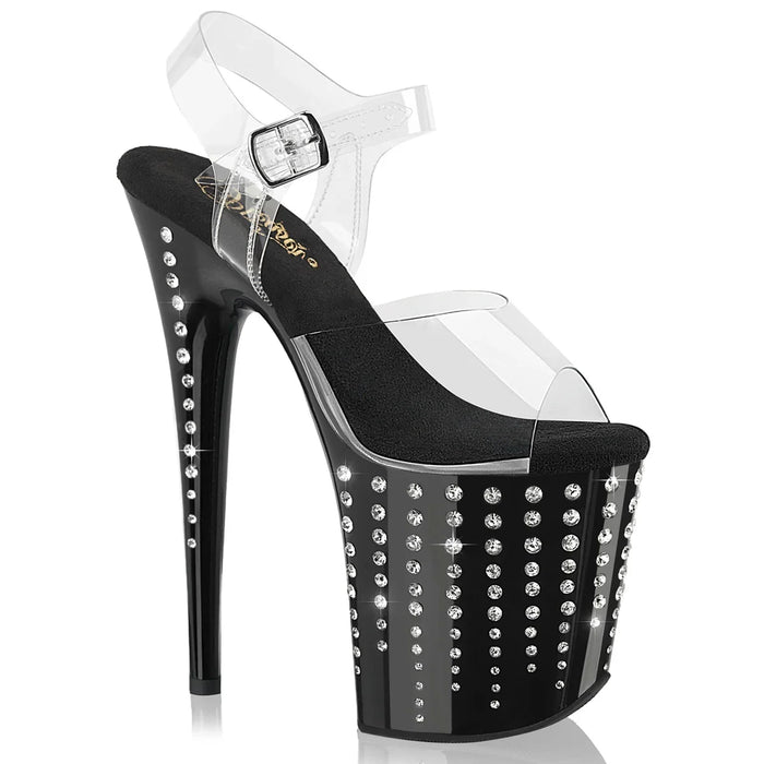 Tacones Pleaser FLAMINGO-808TDRS Transparente Negro Plata