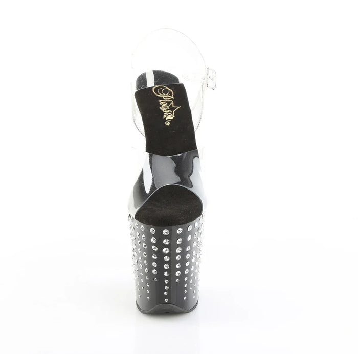 Tacones Pleaser FLAMINGO-808TDRS Transparente Negro Plata