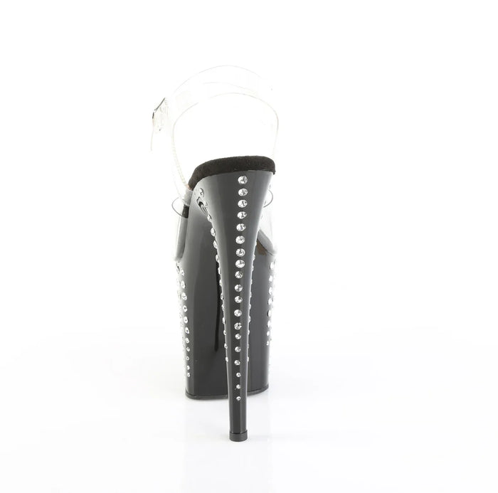 Tacones Pleaser FLAMINGO-808TDRS Transparente Negro Plata