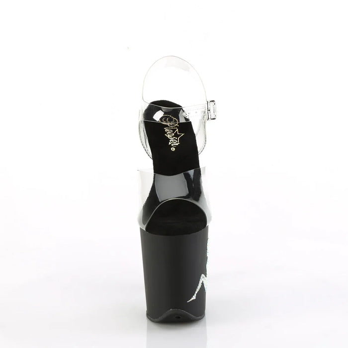Tacones Pleaser FLAMINGO-808TGRS Transparente Negro Plata
