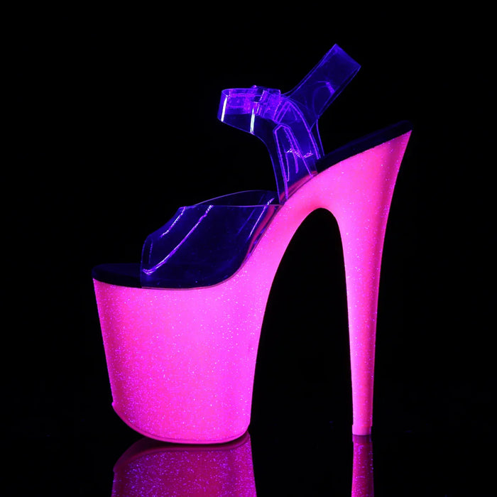 Tacones Pleaser FLAMINGO-808UVG Transparente Neon H.