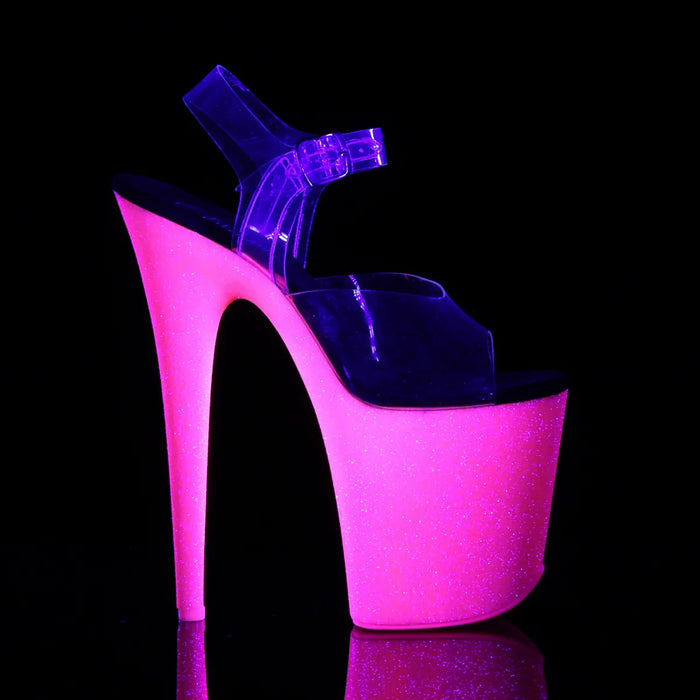 Tacones Pleaser FLAMINGO-808UVG Transparente Neon H.