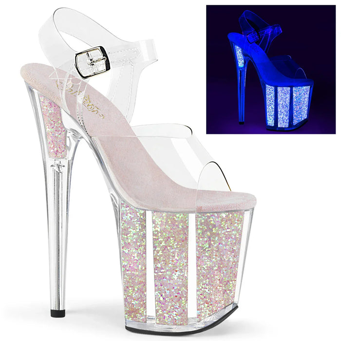 Tacones Pleaser FLAMINGO-808UVG Transparente Neon Opal