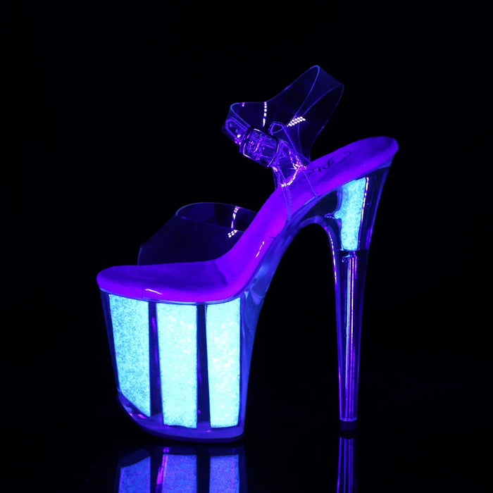 Tacones Pleaser FLAMINGO-808UVG Transparente Neon Opal