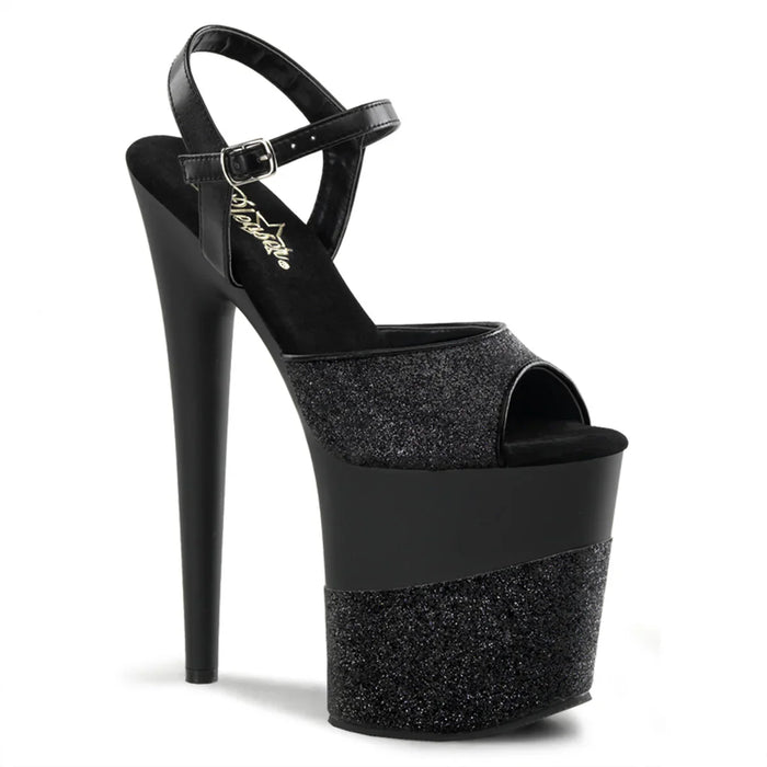 Tacones Pleaser FLAMINGO-809-2G Negro Purpurina