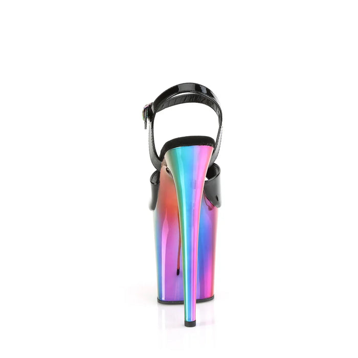 Tacones Pleaser FLAMINGO-809RC Negro Charol Rainbow