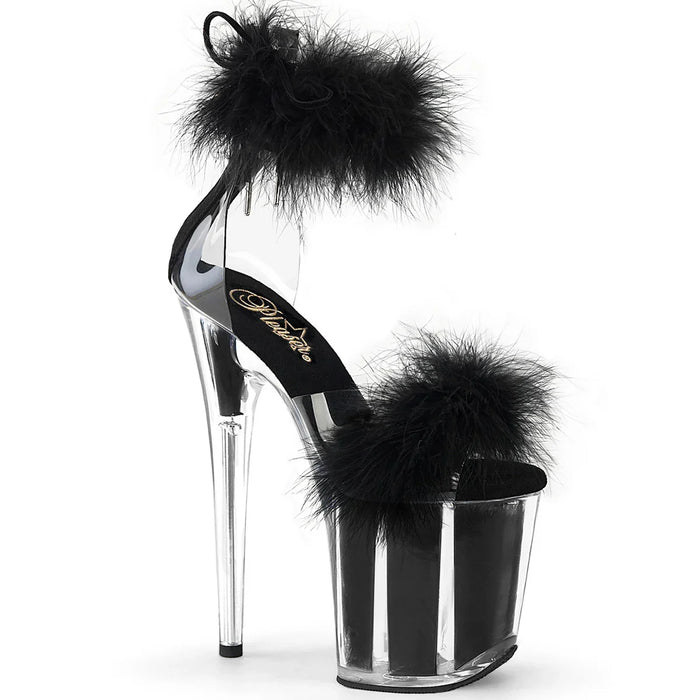 Tacones Pleaser FLAMINGO-824F Transparente Negro Fur