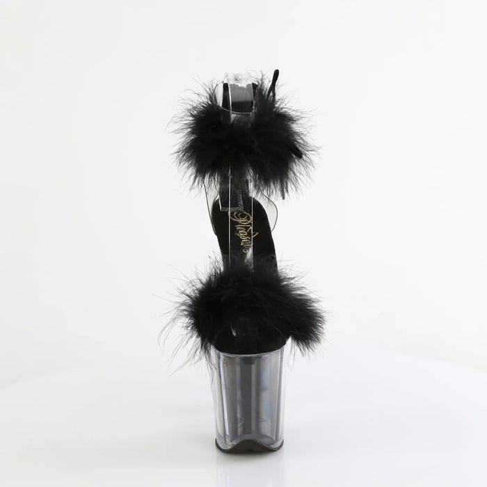 Tacones Pleaser FLAMINGO-824F Transparente Negro Fur