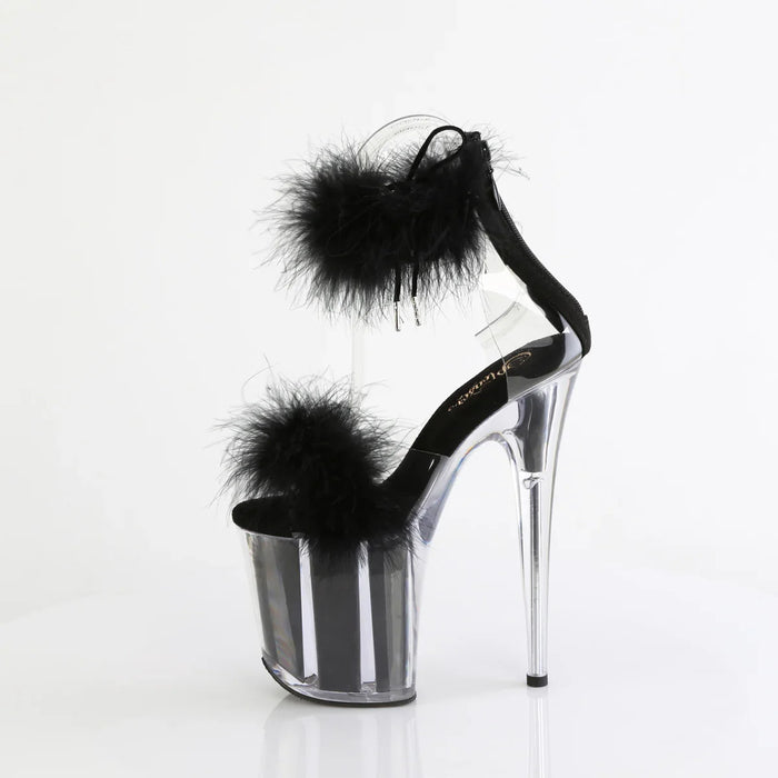 Tacones Pleaser FLAMINGO-824F Transparente Negro Fur