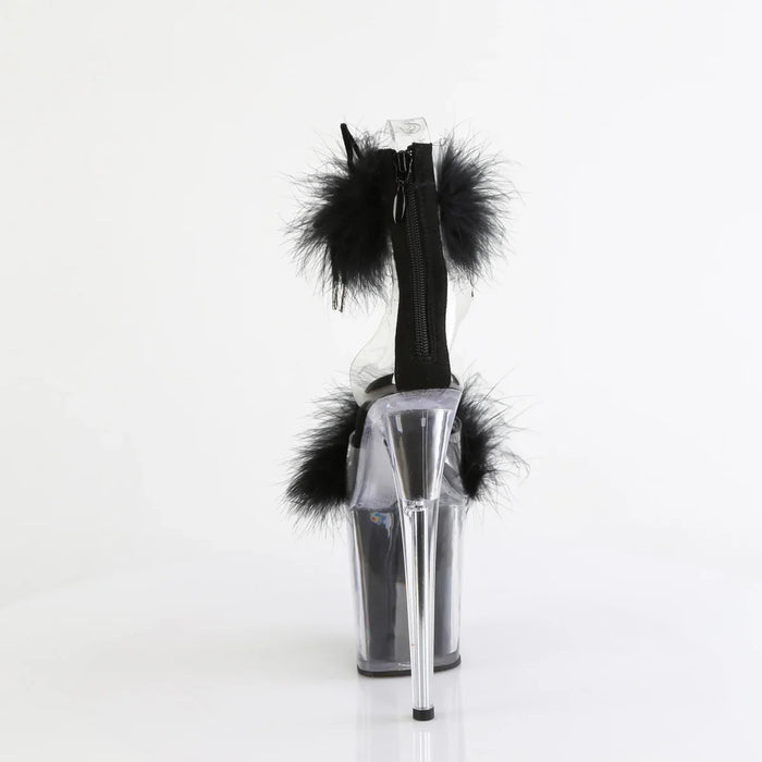 Tacones Pleaser FLAMINGO-824F Transparente Negro Fur