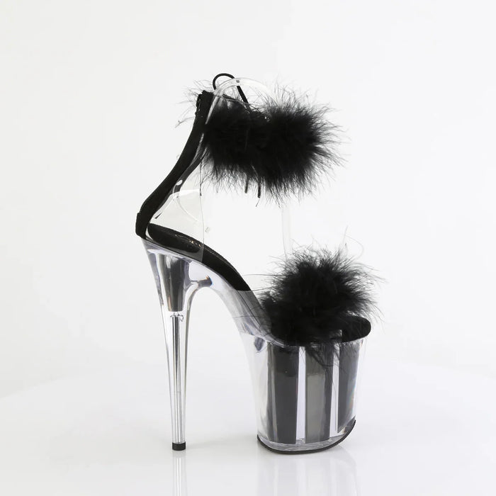 Tacones Pleaser FLAMINGO-824F Transparente Negro Fur