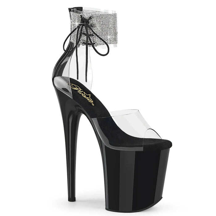 Tacones Pleaser FLAMINGO-824RS Transparente Negro