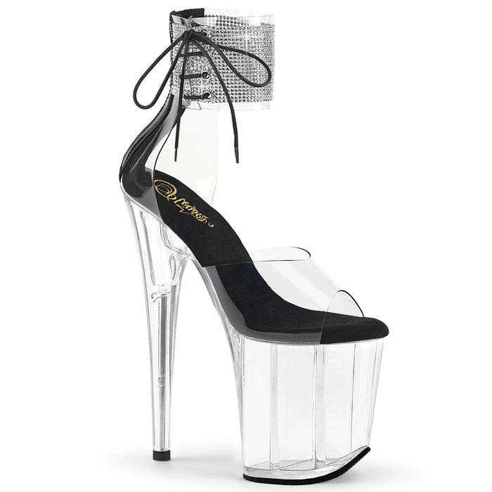 Tacones Pleaser FLAMINGO-824RS Transparente Negro