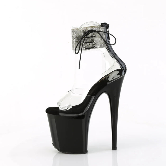 Tacones Pleaser FLAMINGO-824RS Transparente Negro