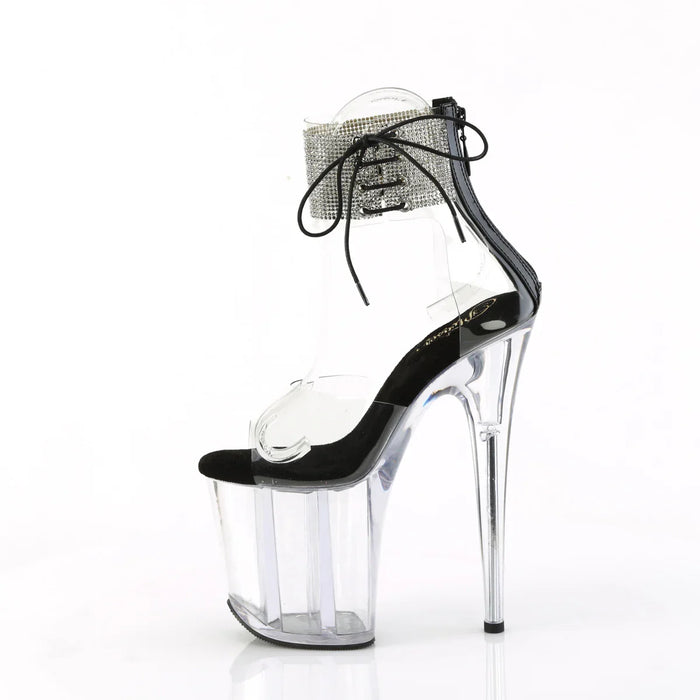 Tacones Pleaser FLAMINGO-824RS Transparente Negro
