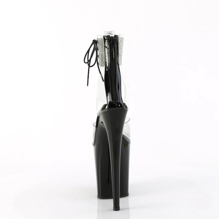 Tacones Pleaser FLAMINGO-824RS Transparente Negro