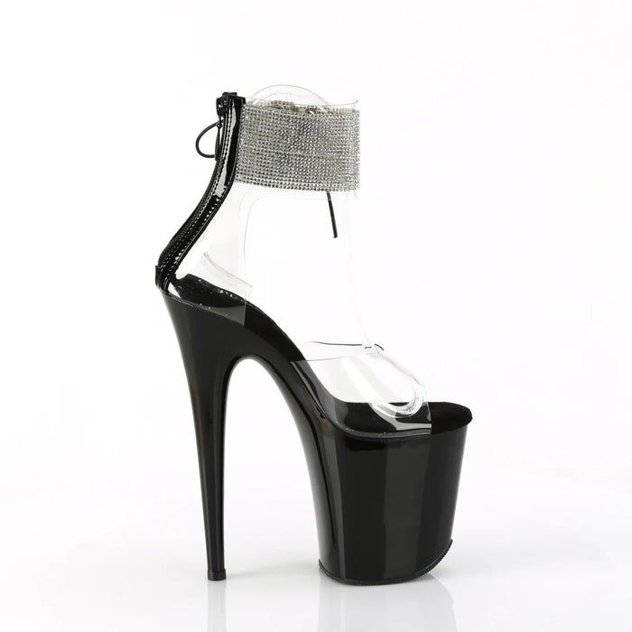 Tacones Pleaser FLAMINGO-824RS Transparente Negro