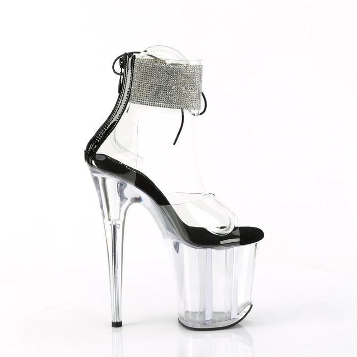 Tacones Pleaser FLAMINGO-824RS Transparente Negro