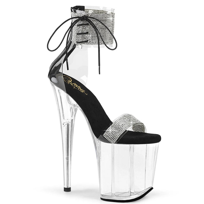 Tacones Pleaser FLAMINGO-827RS Transparente Negro
