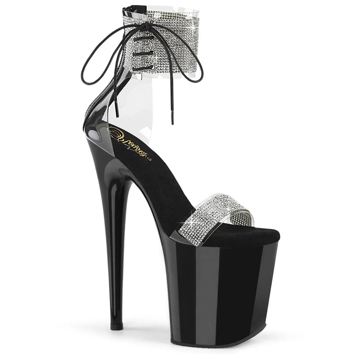 Tacones Pleaser FLAMINGO-827RS Transparente Negro