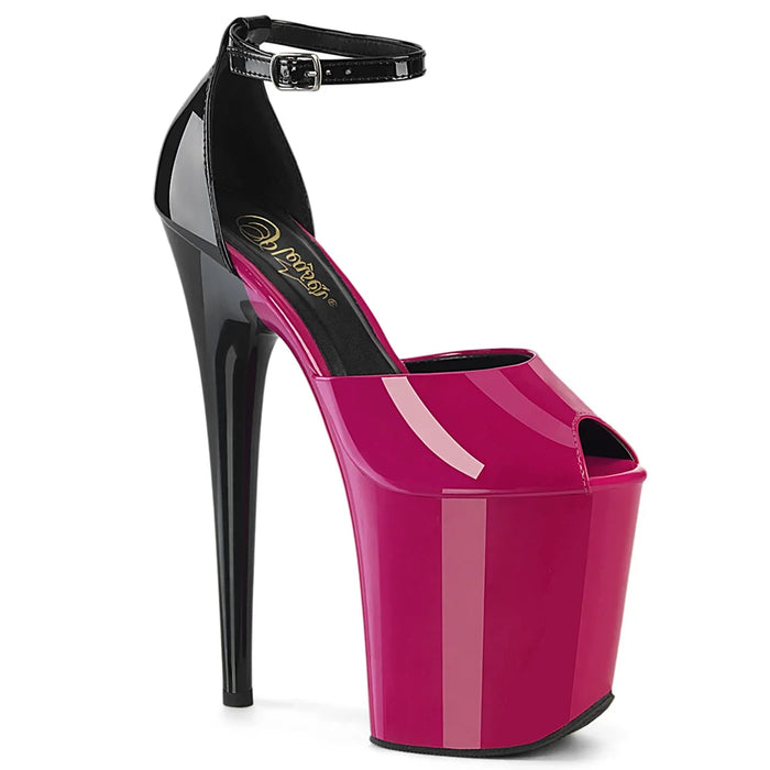 Tacones Pleaser FLAMINGO-868 Fuchsia Negro Charol
