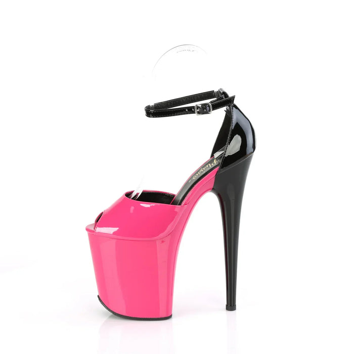 Tacones Pleaser FLAMINGO-868 Fuchsia Negro Charol