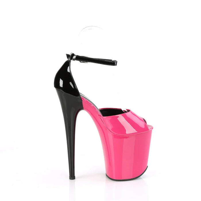 Tacones Pleaser FLAMINGO-868 Fuchsia Negro Charol