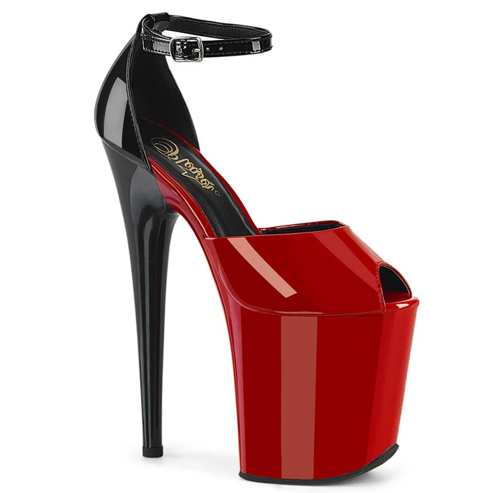 Tacones Pleaser FLAMINGO-868 Rojo Negro Charol
