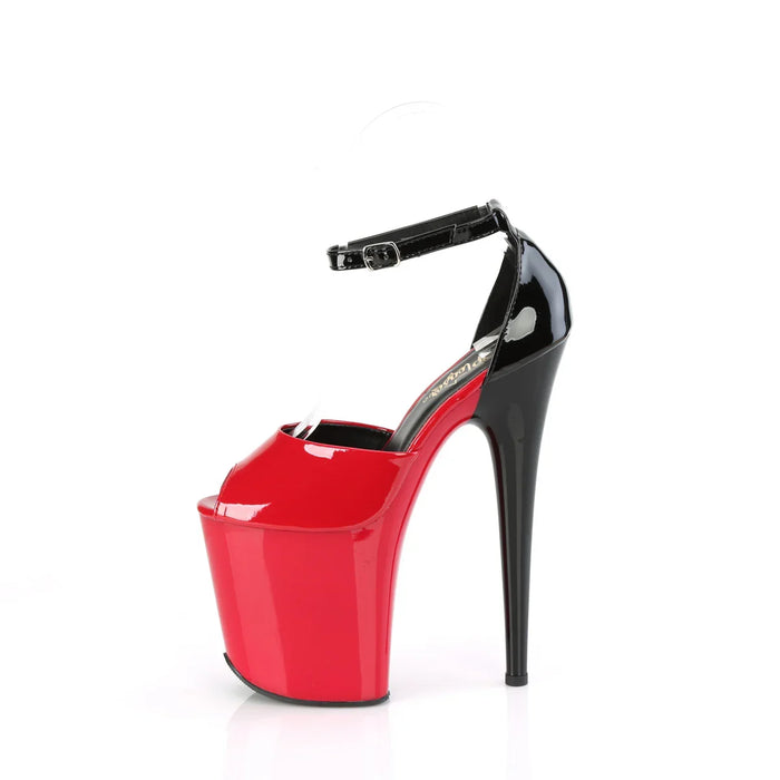 Tacones Pleaser FLAMINGO-868 Rojo Negro Charol