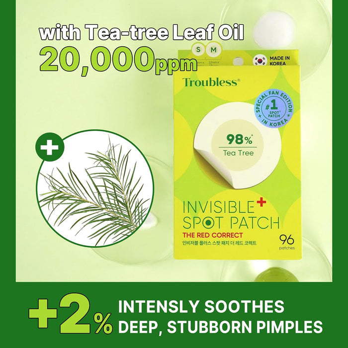 Troubless Invisible Plus Spot Patch The Red Correct 98% Tea Tree 96 Patches