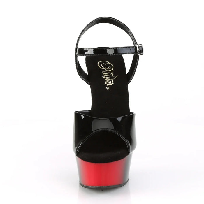 Zapatos Pole Dance Pleaser DELIGHT-609BR - ROJO NEGRO BRILLANTE