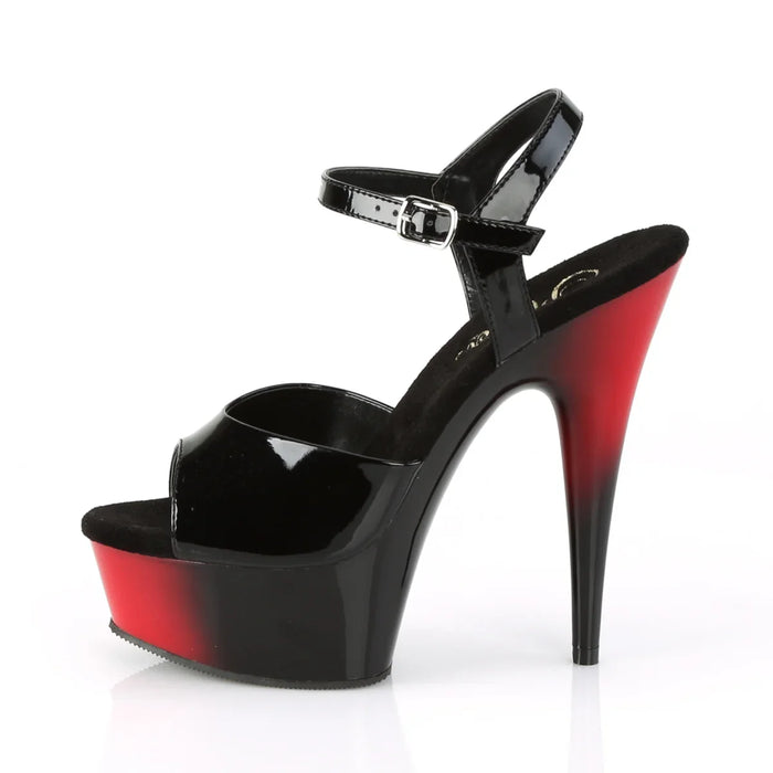 Zapatos Pole Dance Pleaser DELIGHT-609BR - ROJO NEGRO BRILLANTE