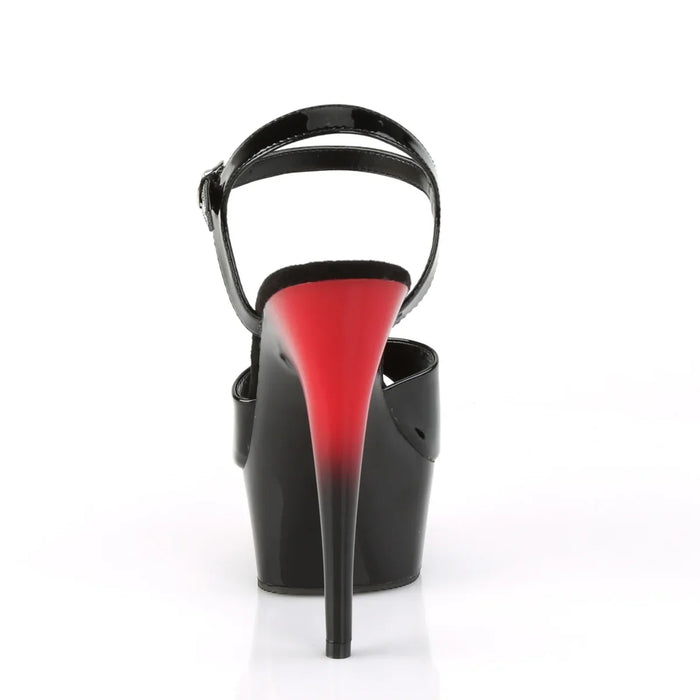 Zapatos Pole Dance Pleaser DELIGHT-609BR - ROJO NEGRO BRILLANTE